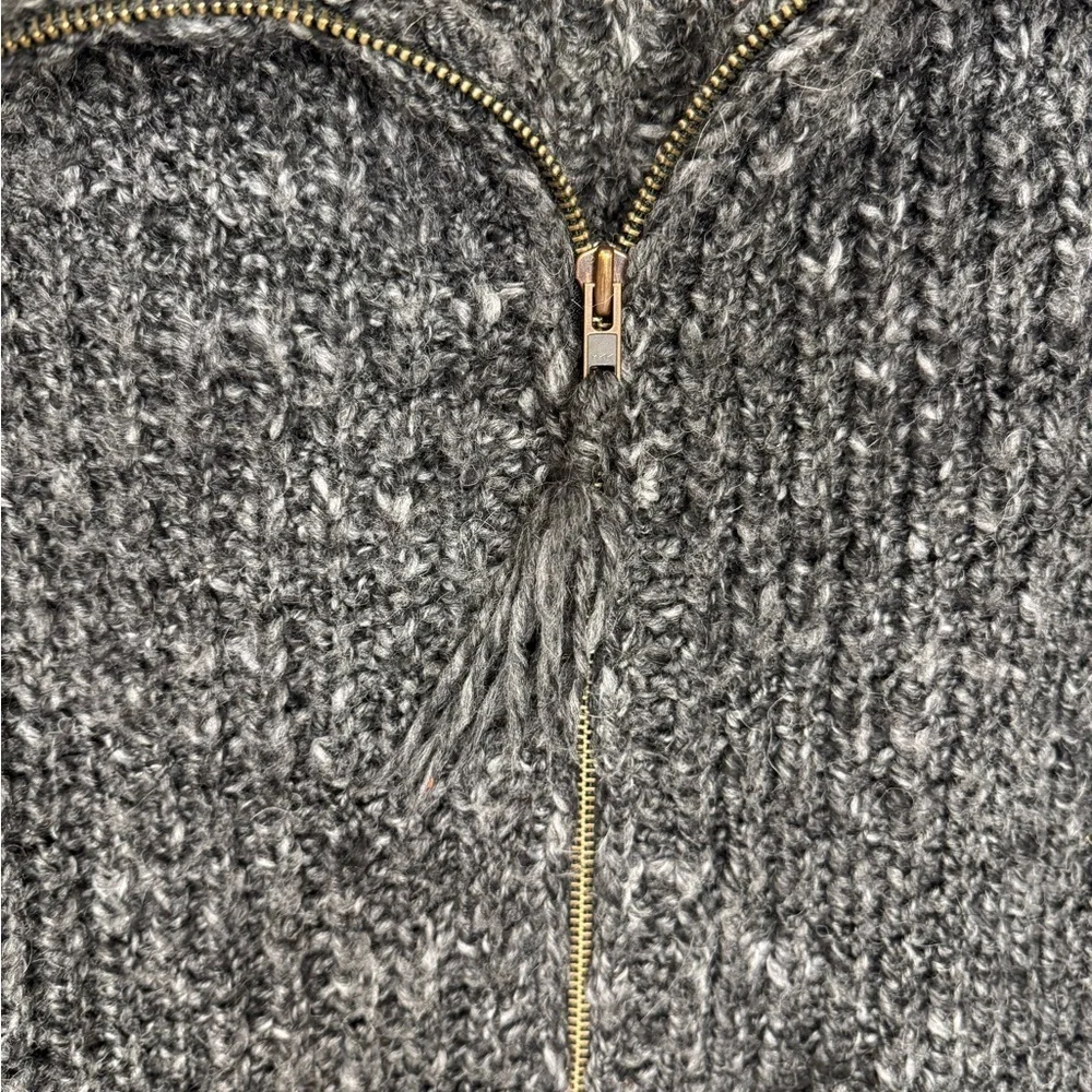 Aritzia Wilfred Free Chunky Gray Zip-Up Cardigan Size S - Picture 5 of 7